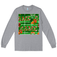 Heather Grey american football megaphone and game seamless pattern Long Sleeve Tee - BundleAndBundleShop
