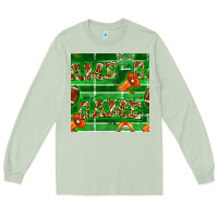 Matcha american football megaphone and game seamless pattern Long Sleeve Tee - BundleAndBundleShop