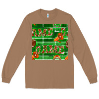 American Football Megaphone And Game Seamless Pattern Long Sleeve Tee | Teevron