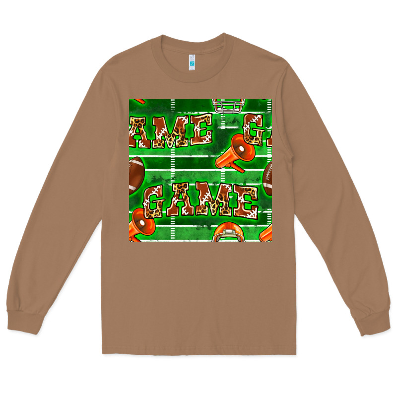 American Football Megaphone And Game Seamless Pattern Long Sleeve Tee by BundleAndBundleShop | Teevron