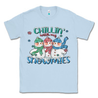 Dusty Blue chillin with my snowmies Classic Tee - CowGirlArtShop