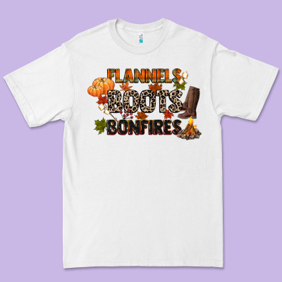 Flannels Boots And Bonfires Premium Tee Designed By Cowgirlartshop
