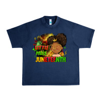 Navy Little miss Juneteenth Urban Heavy Tee - FaDigitalArtStudio