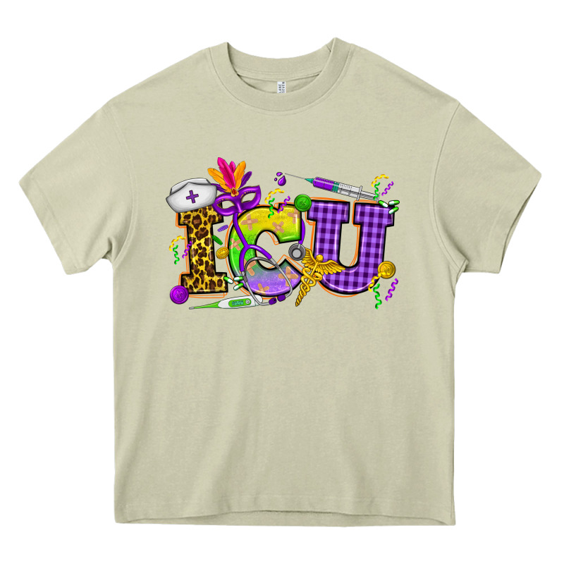 Mardi Gras Icu Nurse Heavy Core Tee by HowdyJamesFarm | Teevron