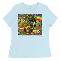 Baby Blue St. Pat Rex Day Ladies Tee - CowGirlArtShop