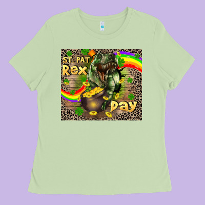 St. Pat Rex Day Ladies Tee Designed By Cowgirlartshop