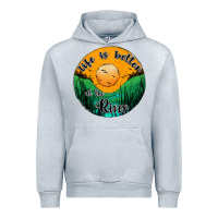 Heather Grey life is better at the river Urban Hoodie - JahusDesignShop