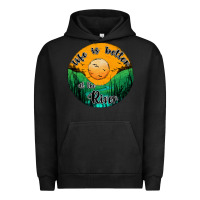 Pigment Black life is better at the river Urban Hoodie - JahusDesignShop