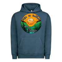 Pigment Midnight Navy life is better at the river Urban Hoodie - JahusDesignShop