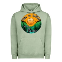 Pigment Oil Green life is better at the river Urban Hoodie - JahusDesignShop
