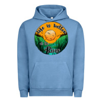 Pigment Pebble Blue life is better at the river Urban Hoodie - JahusDesignShop