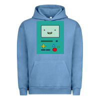 Pigment Pebble Blue adventure time game bmo cover funny Urban Hoodie - baoMotion