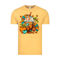 Vintage Mustard Thanksgiving Frappe Coffee Vintage Tee - FaDigitalArtStudio