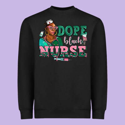 Afro  Nurse Dope Black Heavyweight Sweatshirt Designed By Adodesignshop