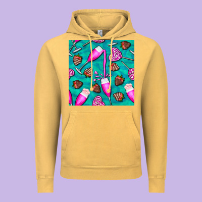 Valentines Day Champagne And Strawberry Vintage Hoodie Designed By Bundleandbundleshop
