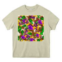 Mossy Mardi Gras jester had and crawfish with leopard pa Heavy Core Tee - HowdyJamesFarm