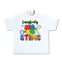 White Everybody stims Urban Heavy Tee - FaDigitalArtStudio