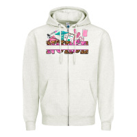 Oatmeal Heather nurse custom name Zipper Hoodie - AdoDesignShop