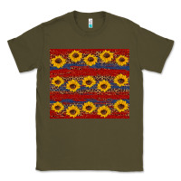 Army Green usa and sunflower pattern Classic Tee - Artiststas