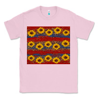 Bubblegum Pink usa and sunflower pattern Classic Tee - Artiststas