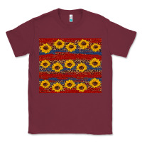 Burgundy usa and sunflower pattern Classic Tee - Artiststas