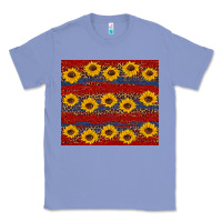 Colony Blue usa and sunflower pattern Classic Tee - Artiststas