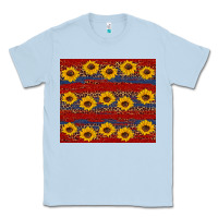 Dusty Blue usa and sunflower pattern Classic Tee - Artiststas