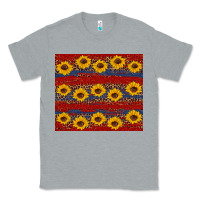 Heather Grey usa and sunflower pattern Classic Tee - Artiststas