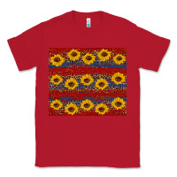 Red usa and sunflower pattern Classic Tee - Artiststas