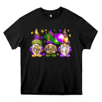 Black Mardi Gras gnomies with elements Heavy Core Tee - HowdyJamesFarm