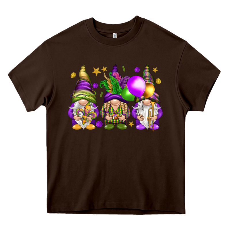 Mardi Gras Gnomies With Elements Heavy Core Tee by HowdyJamesFarm | Teevron