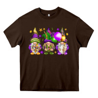 Chocolate Brown Mardi Gras gnomies with elements Heavy Core Tee - HowdyJamesFarm