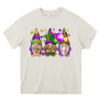 Cream Mardi Gras gnomies with elements Heavy Core Tee - HowdyJamesFarm