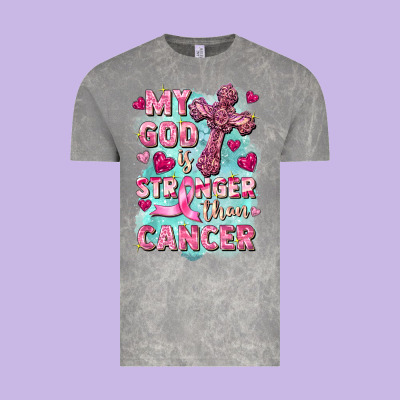 My God Is Stronger Than Cancer Vintage Tee Designed By Fadigitalartstudio