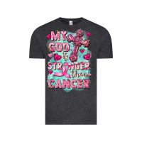 Vintage Black My God is stronger than Cancer Vintage Tee - FaDigitalArtStudio