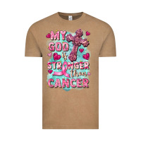 Vintage Coffee My God is stronger than Cancer Vintage Tee - FaDigitalArtStudio