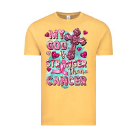 Vintage Mustard My God is stronger than Cancer Vintage Tee - FaDigitalArtStudio