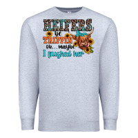 Heather Grey heifers be trippin ok maybe i pushed her Premium Sweatshirt - JahusDesignShop