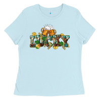 Baby Blue Lucky beers St. Patrick's Day Ladies Tee - CowGirlArtShop