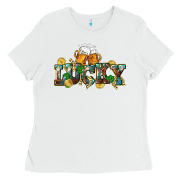White Lucky beers St. Patrick's Day Ladies Tee - CowGirlArtShop