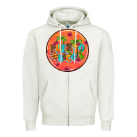 Oatmeal Heather puerto rico coasters Zipper Hoodie - AdoDesignShop