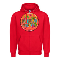 Red puerto rico coasters Zipper Hoodie - AdoDesignShop