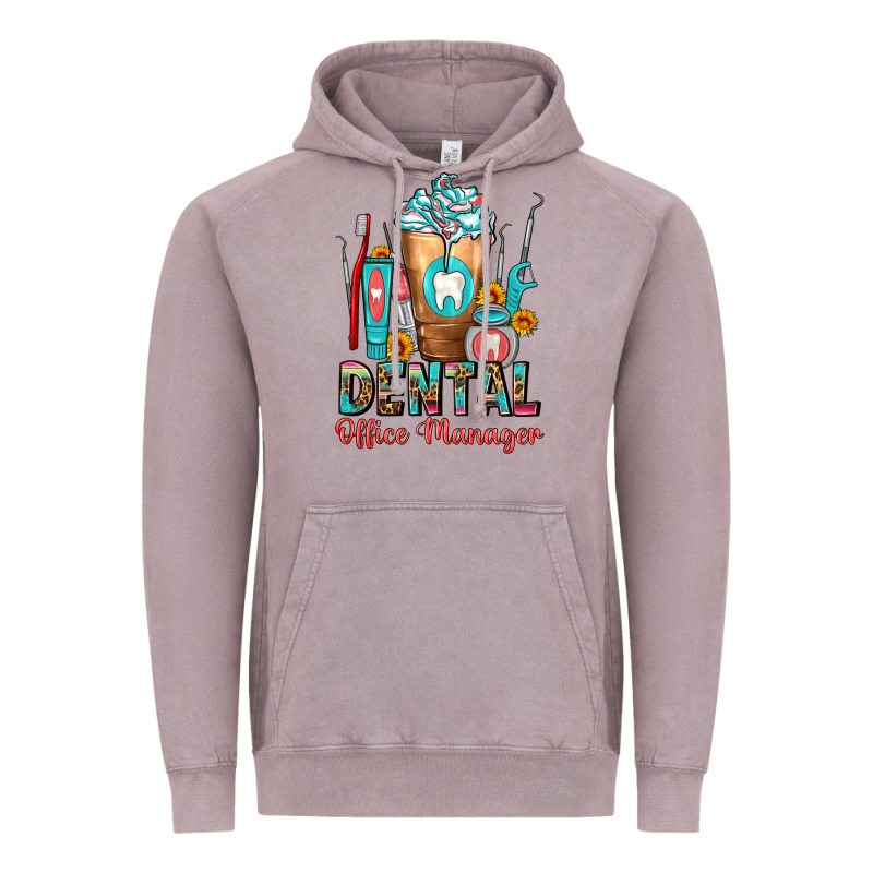 Dental Office Manager Cold Drink Frappe Vintage Hoodie by FaDigitalArtStudio | Teevron