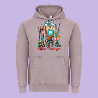 Dental Office Manager Cold Drink Frappe Vintage Hoodie Designed By Fadigitalartstudio