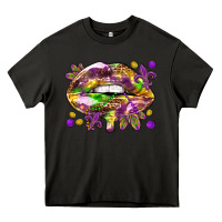 Asphalt Mardi Gras lips Heavy Core Tee - HowdyJamesFarm