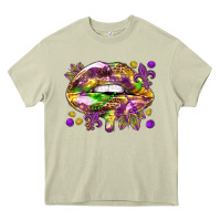 Mossy Mardi Gras lips Heavy Core Tee - HowdyJamesFarm