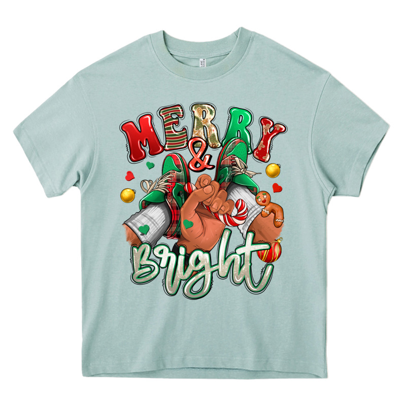 Merry And Bright Black Man Sneakers Heavy Core Tee by RanaPortraitStore | Teevron