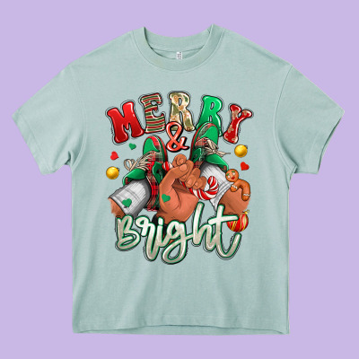 Merry And Bright Black Man Sneakers Heavy Core Tee Designed By Ranaportraitstore