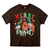 Chocolate Brown merry and bright black man sneakers Heavy Core Tee - RanaPortraitStore
