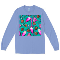 Colony Blue valentines day champagne and strawberry Long Sleeve Tee - BundleAndBundleShop
